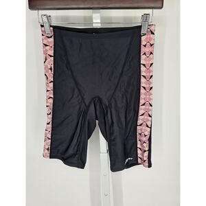 Dolfin Mens Sz 32 Jammer Swimsuit Swim Trunks Black w/ Pink Sides